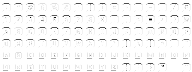 KeyboardOutline Regular  glyph index