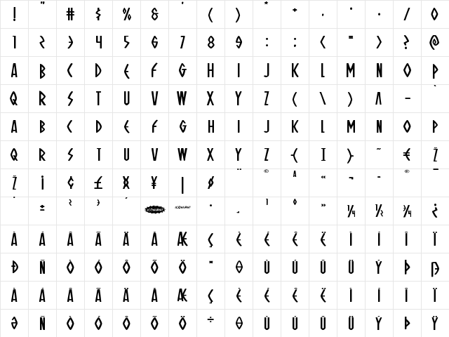 Oh Mighty Isis Expanded Expanded  glyph index