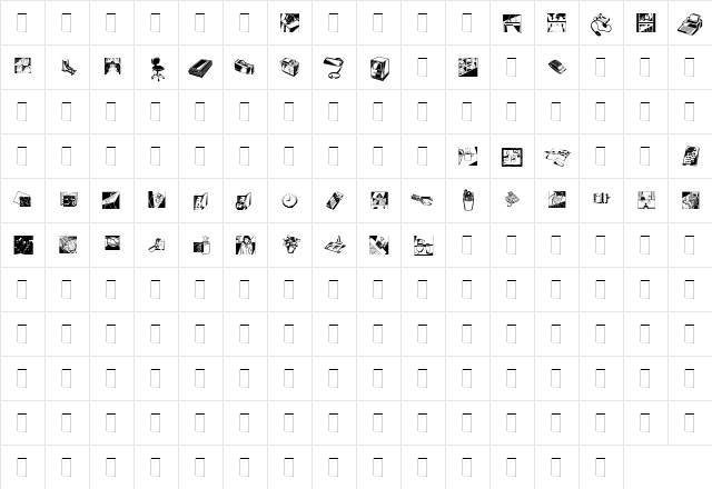 DF Industrials One Regular  glyph index