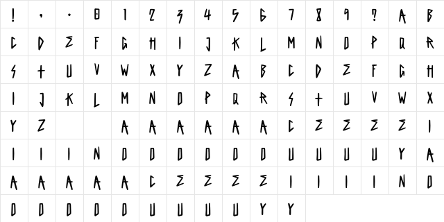 King Of Rock Demo  glyph index