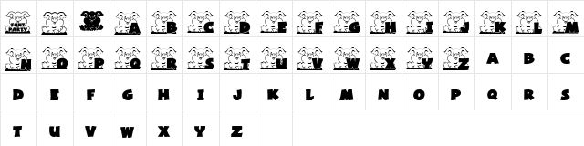 Piggy Font Regular  glyph index