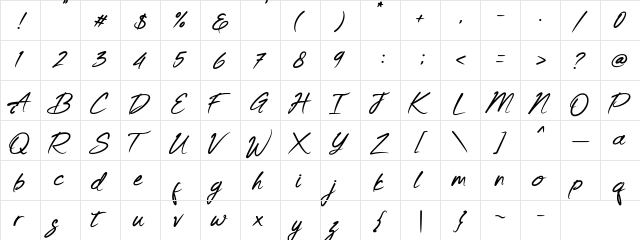 Keishue Regular  glyph index