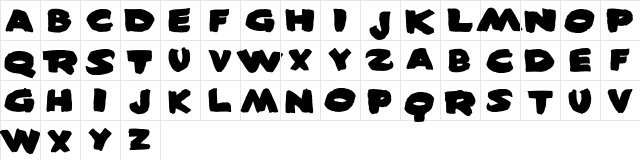 Sin City Regular  glyph index