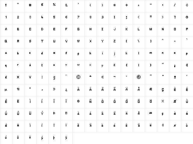 Louis-Alexandre Regular  glyph index