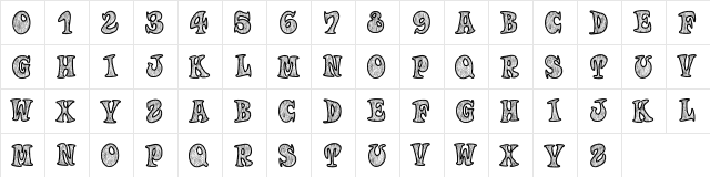 Woodys Regular  glyph index