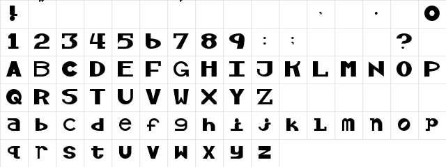 Imprezz Jin Regular  glyph index