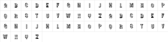 Donald Regular  glyph index