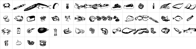 BBQ Dingbats Regular  glyph index