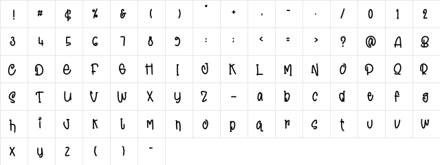 Sushi Omelette DEMO Regular  glyph index