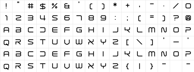 Sterilict Regular  glyph index