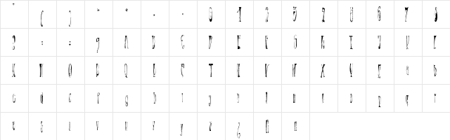 X-鮴rica Regular  glyph index