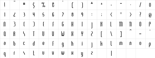 Gizzard Honker Regular  glyph index