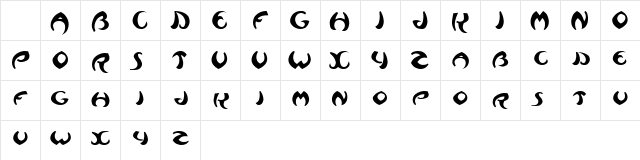 Waziri Regular  glyph index