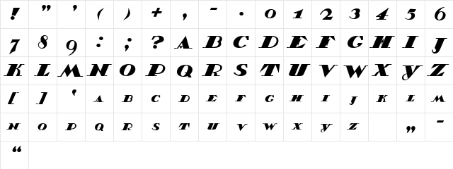 Belukha1 Regular  glyph index