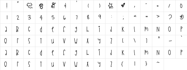 ChasingTime Medium  glyph index