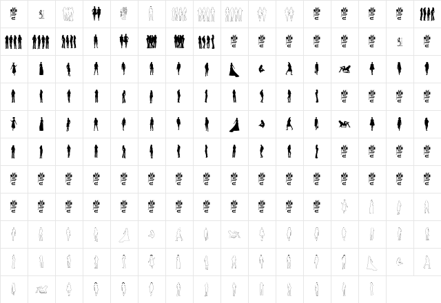 CHICASyMUJERES Regular  glyph index