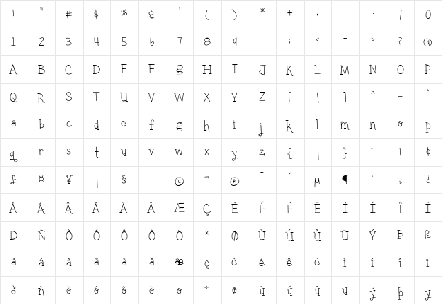 yellow umbrella thin Regular  glyph index