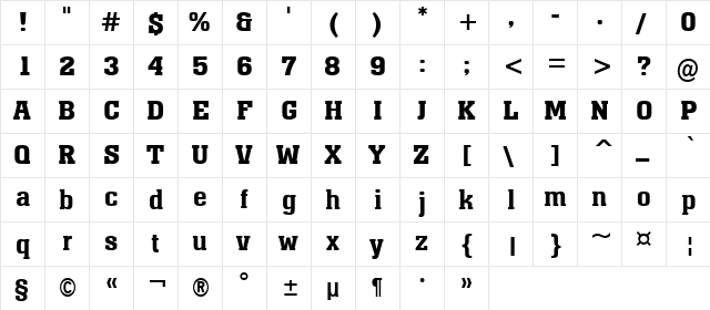 a_Monumento DemiBold  glyph index