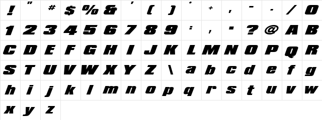 LHFConvectaBase Medium  glyph index