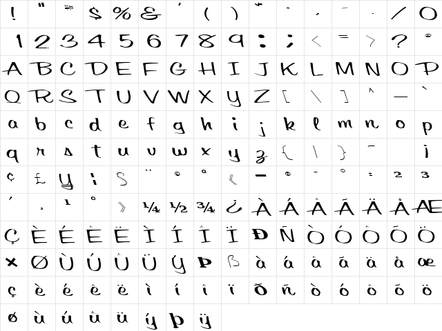 Take Regular  glyph index