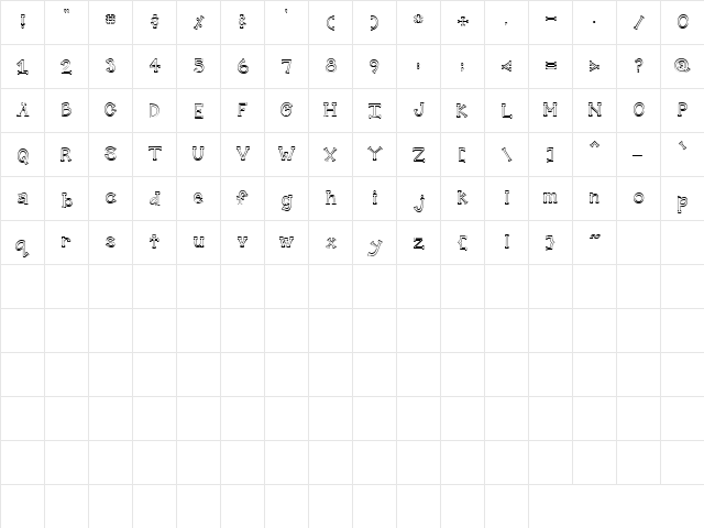 CK Skinny Serif Regular  glyph index