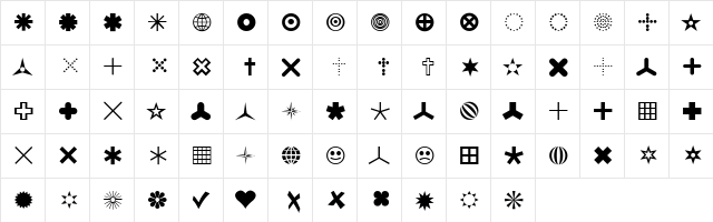 FFDingbats Regular  glyph index