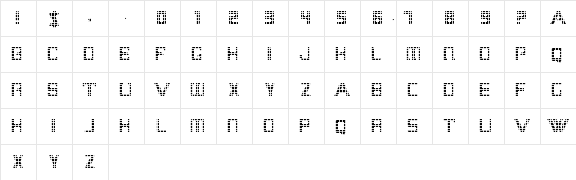 universatario trace Regular  glyph index