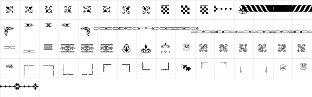 Ornamentos Orlas y Vinetas LGt Regular  glyph index