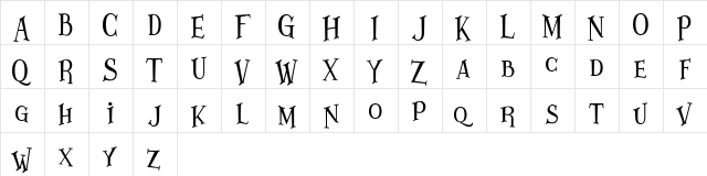 Lazarrous Regular  glyph index