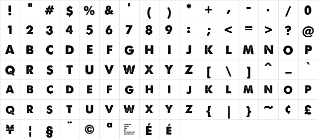 A Love of Thunder Regular  glyph index