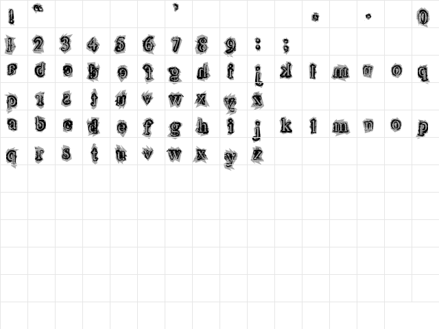 final lap Regular  glyph index