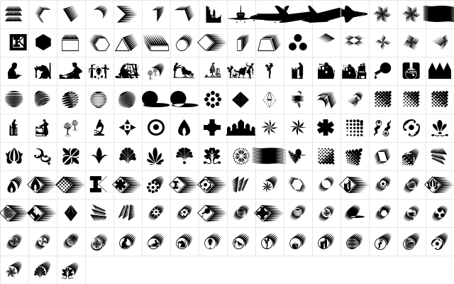 AbstractConcretLogo Regular  glyph index