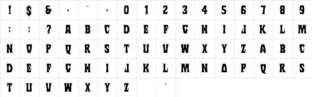 MargitC Regular  glyph index