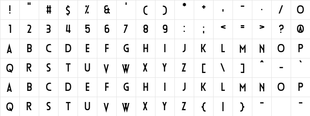 Die Frau Regular  glyph index