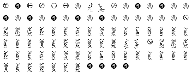 Batman Beat the hell Outta Me Regular  glyph index