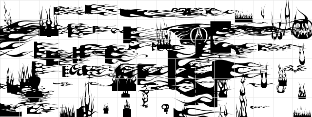 FlamesVI Regular  glyph index