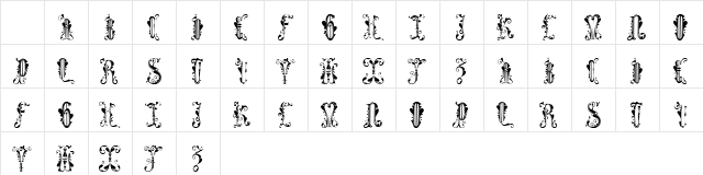 101! Musical Alpha Regular  glyph index