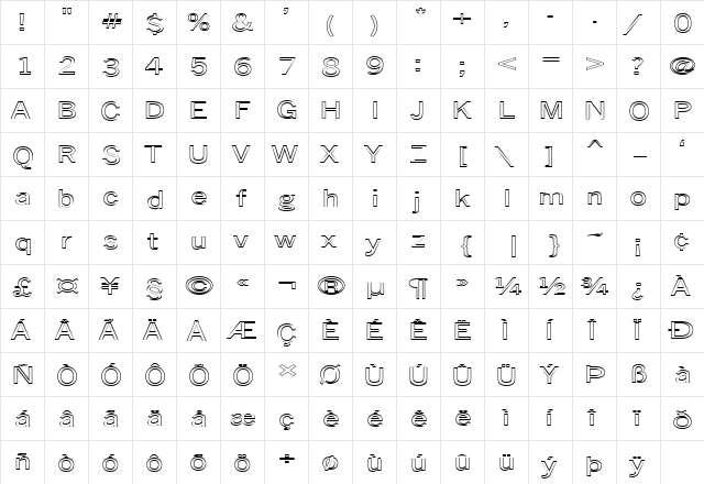FZ BASIC 24 HOLLOW EX Normal  glyph index