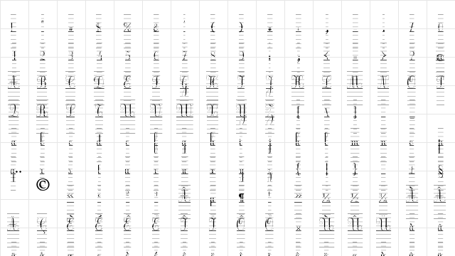 Ecolier_lignes_court Regular  glyph index