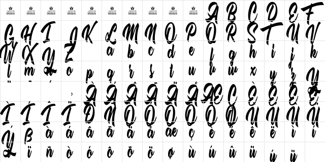 The quick fox Regular  glyph index