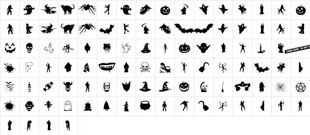 Ween-Dings Regular  glyph index