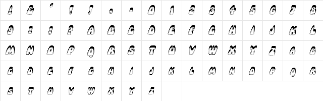 RobleRoundedSCapsSSK Italic  glyph index