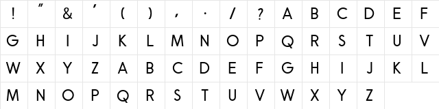 Robusta Sans Demo Regular  glyph index