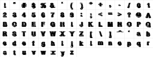 GeometricFog Regular  glyph index