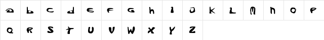 New Regular  glyph index