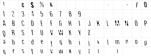 Undo36 Regular  glyph index