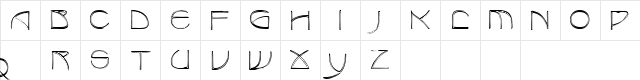 BAUDIER Regular  glyph index
