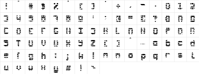 Rubber Wear Regular  glyph index