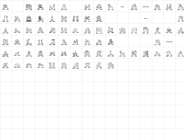 MiniPics NakedCityDay  glyph index