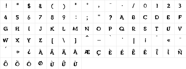 RightBrain-Normal Regular  glyph index